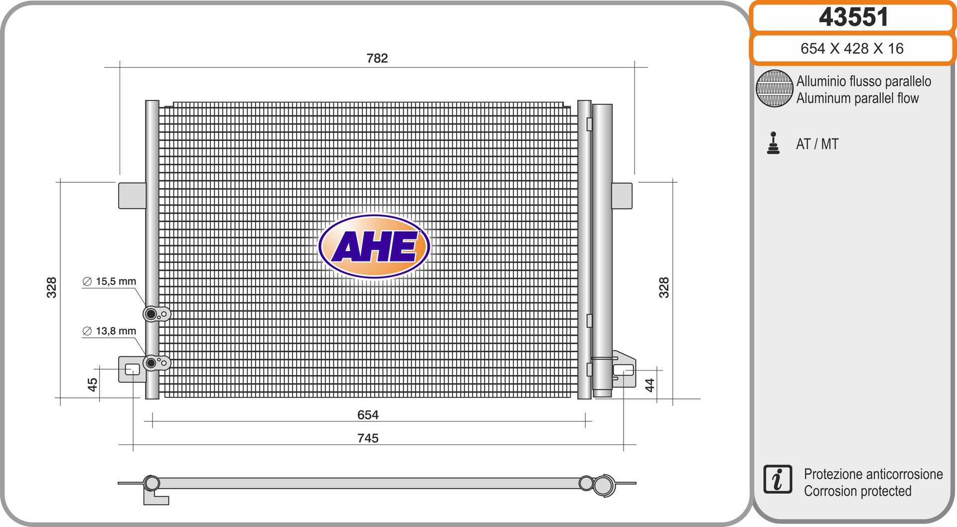 AHE 43551 Condensatore,...