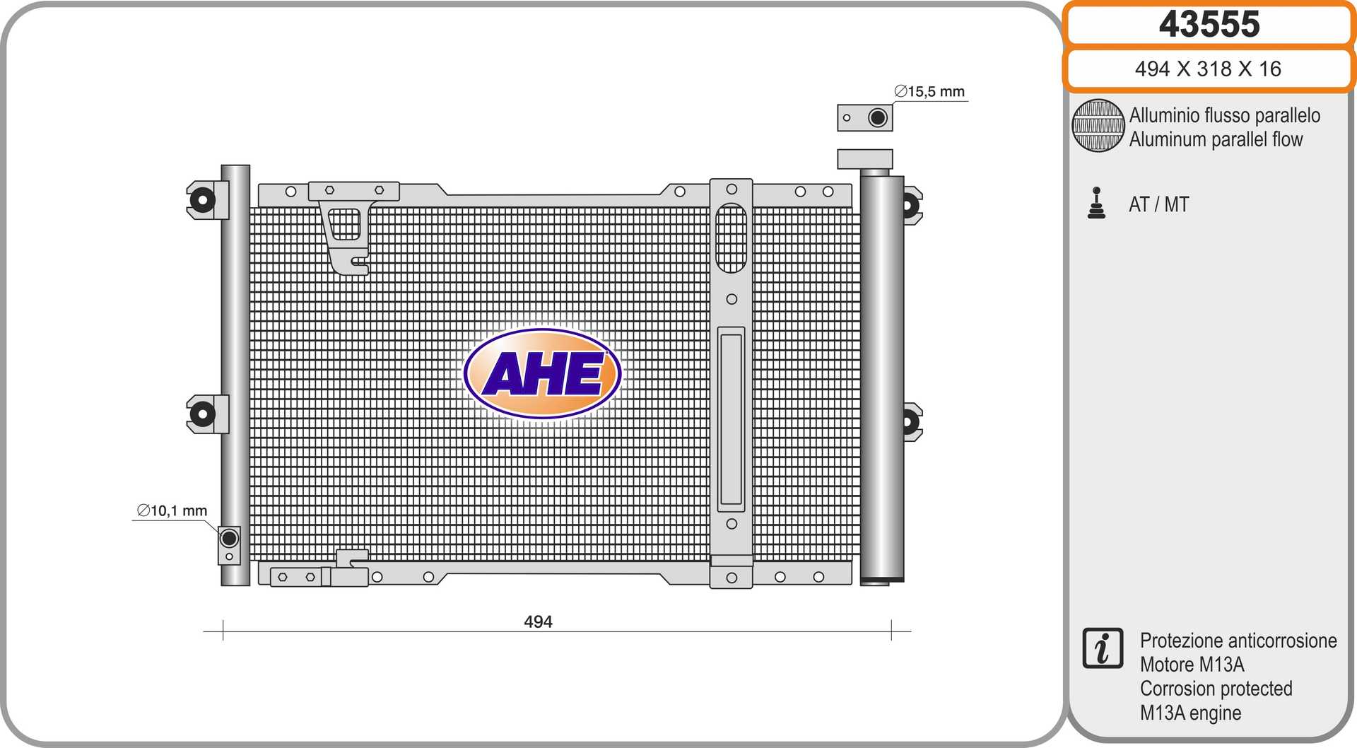 AHE 43555 Condensatore,...