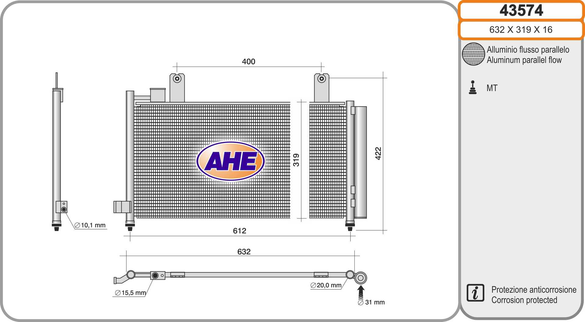 AHE 43574 Condensatore,...