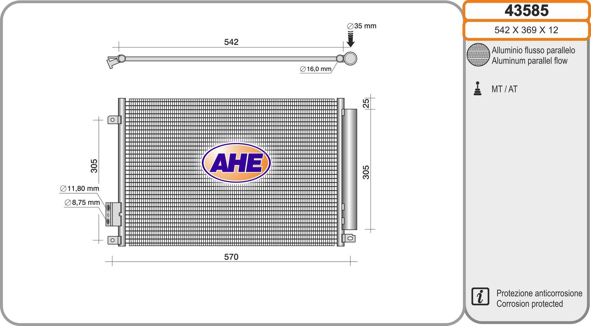 AHE 43585 Condensatore,...