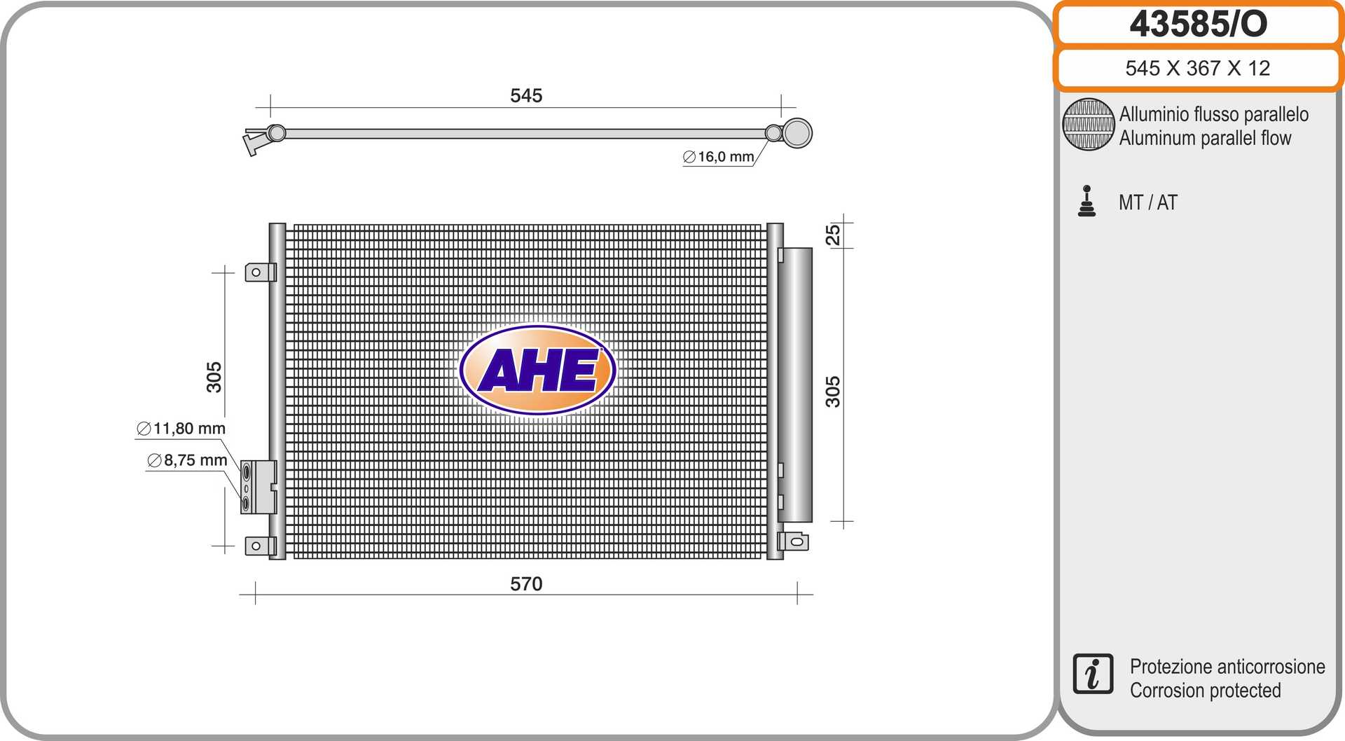 AHE 43585/O Condensatore,...