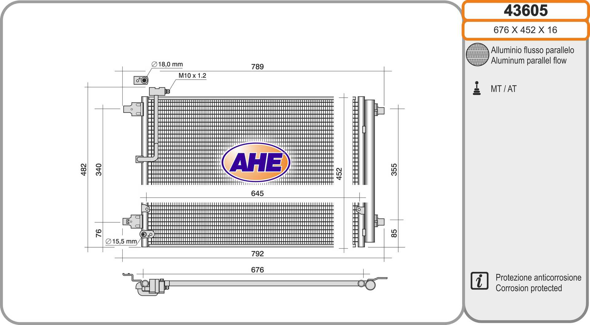 AHE 43605 Condensatore,...