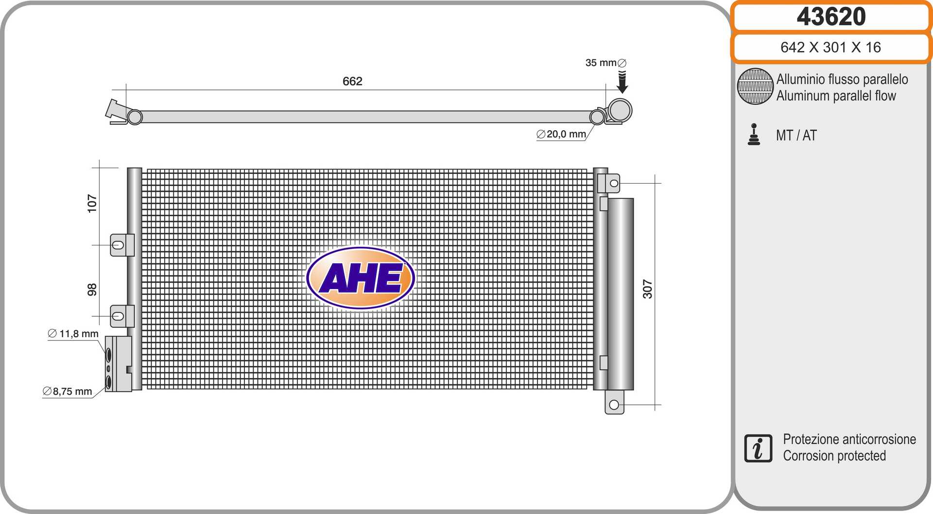 AHE 43620 Condensatore,...