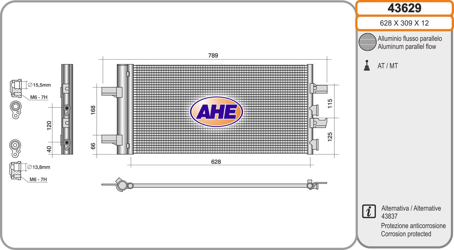 AHE 43629 Condensatore,...
