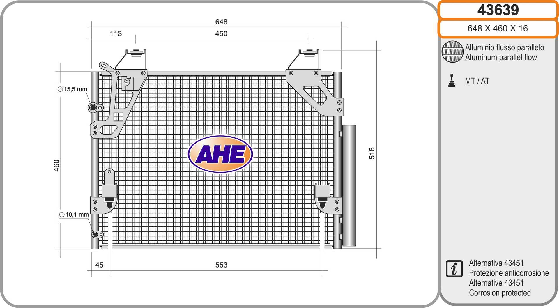 AHE 43639 Condensatore,...
