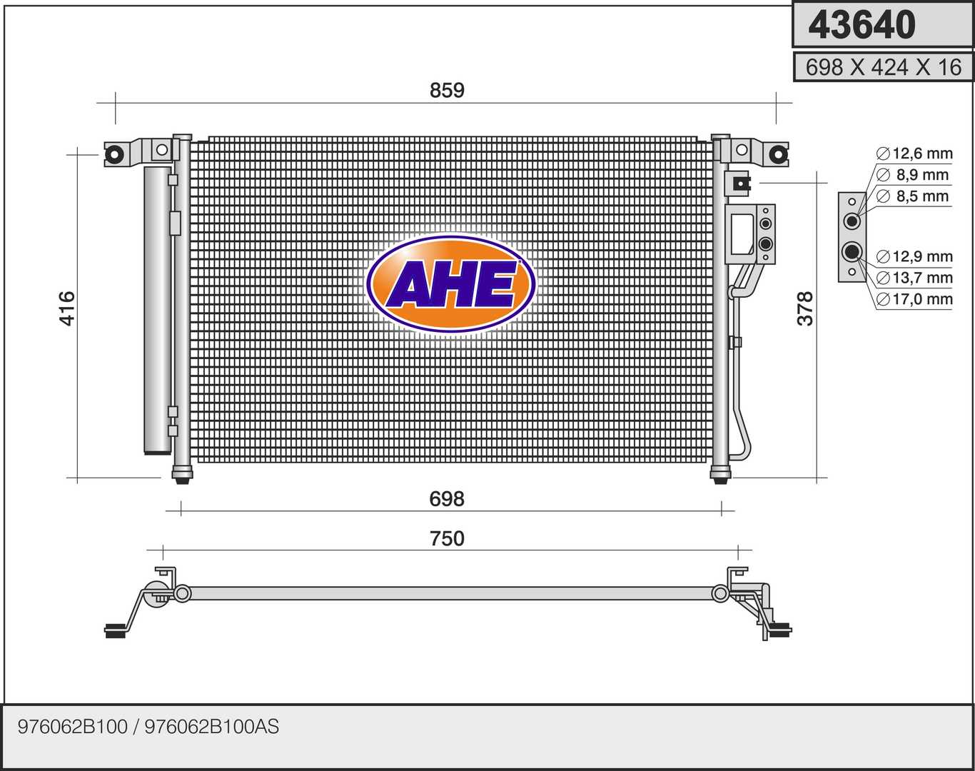 AHE 43640 Condensatore,...