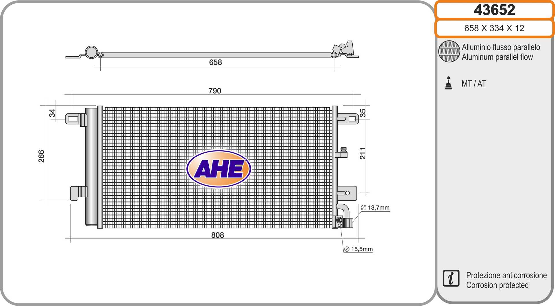 AHE 43652 Condensatore,...