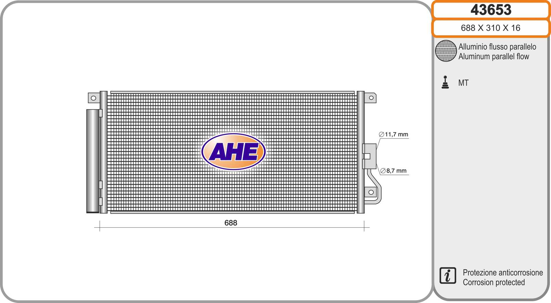 AHE 43653 Condensatore,...