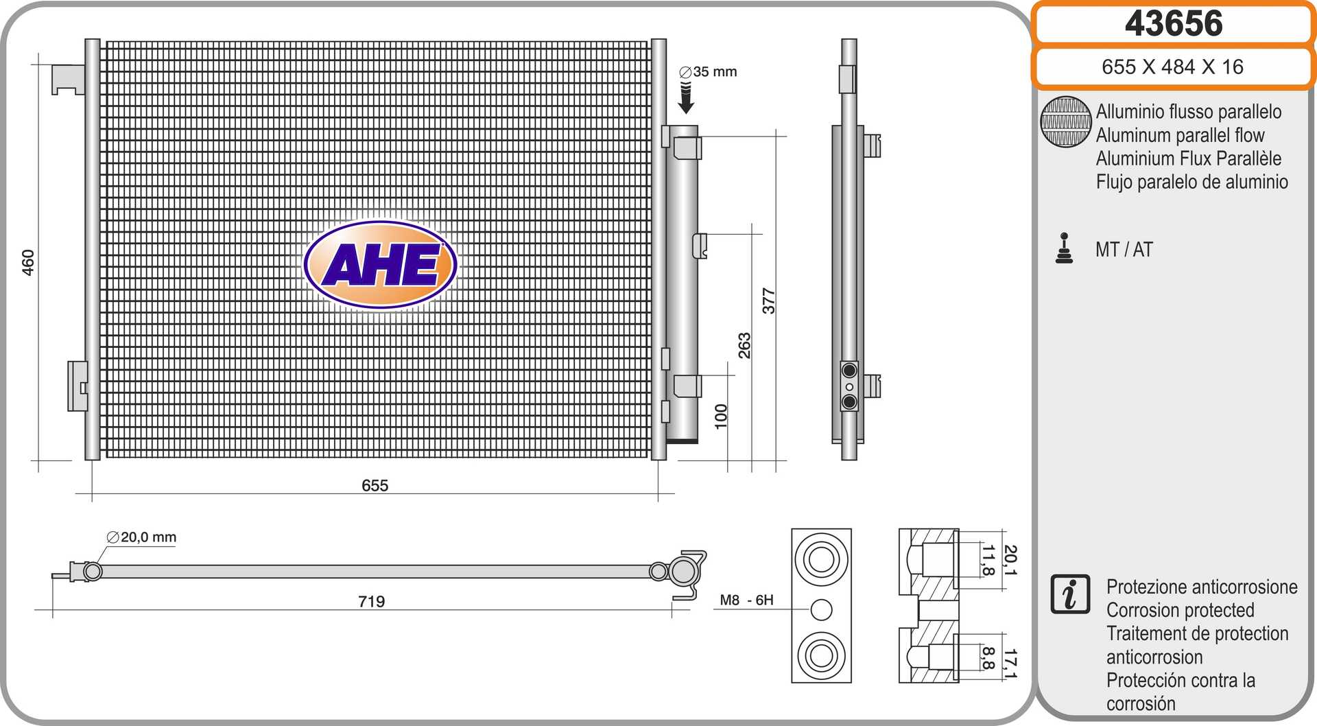 AHE 43656 Condensatore,...