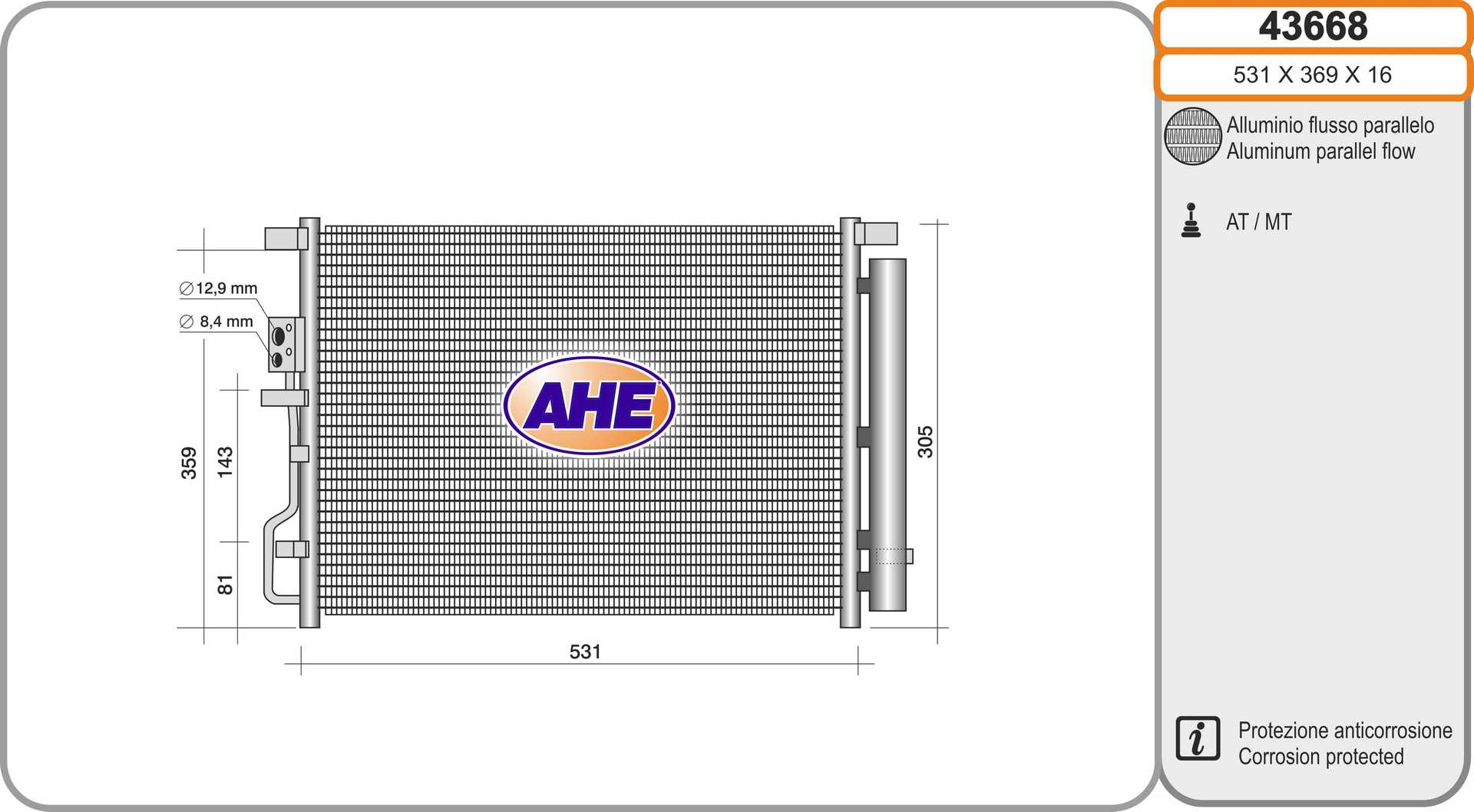 AHE 43668 Condensatore,...