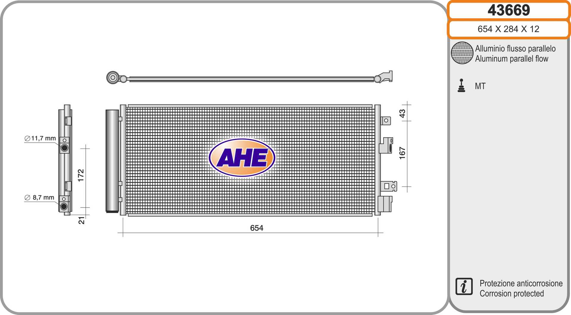 AHE 43669 Condensatore,...