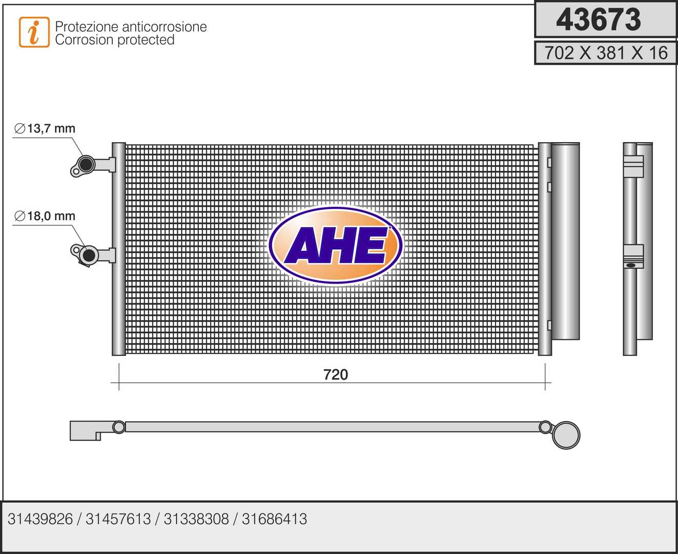 AHE 43673 Condensatore,...