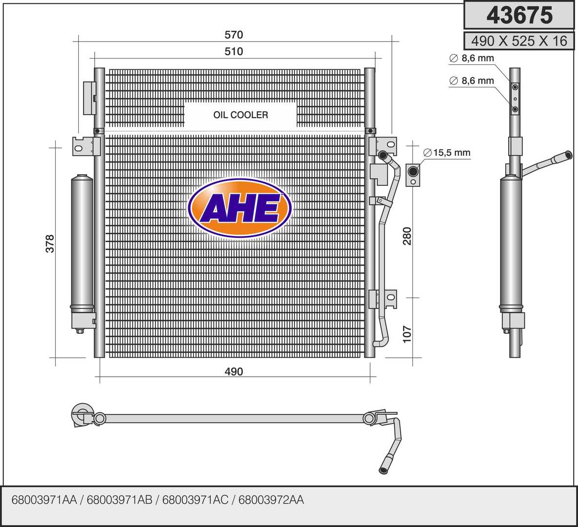 AHE 43675 Condensatore,...
