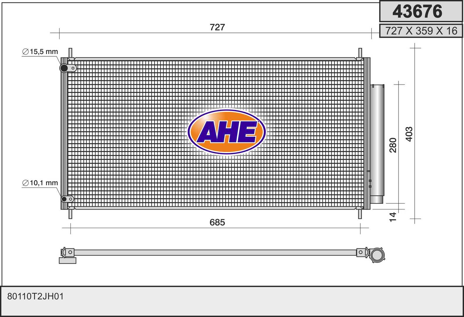 AHE 43676 Condensatore,...