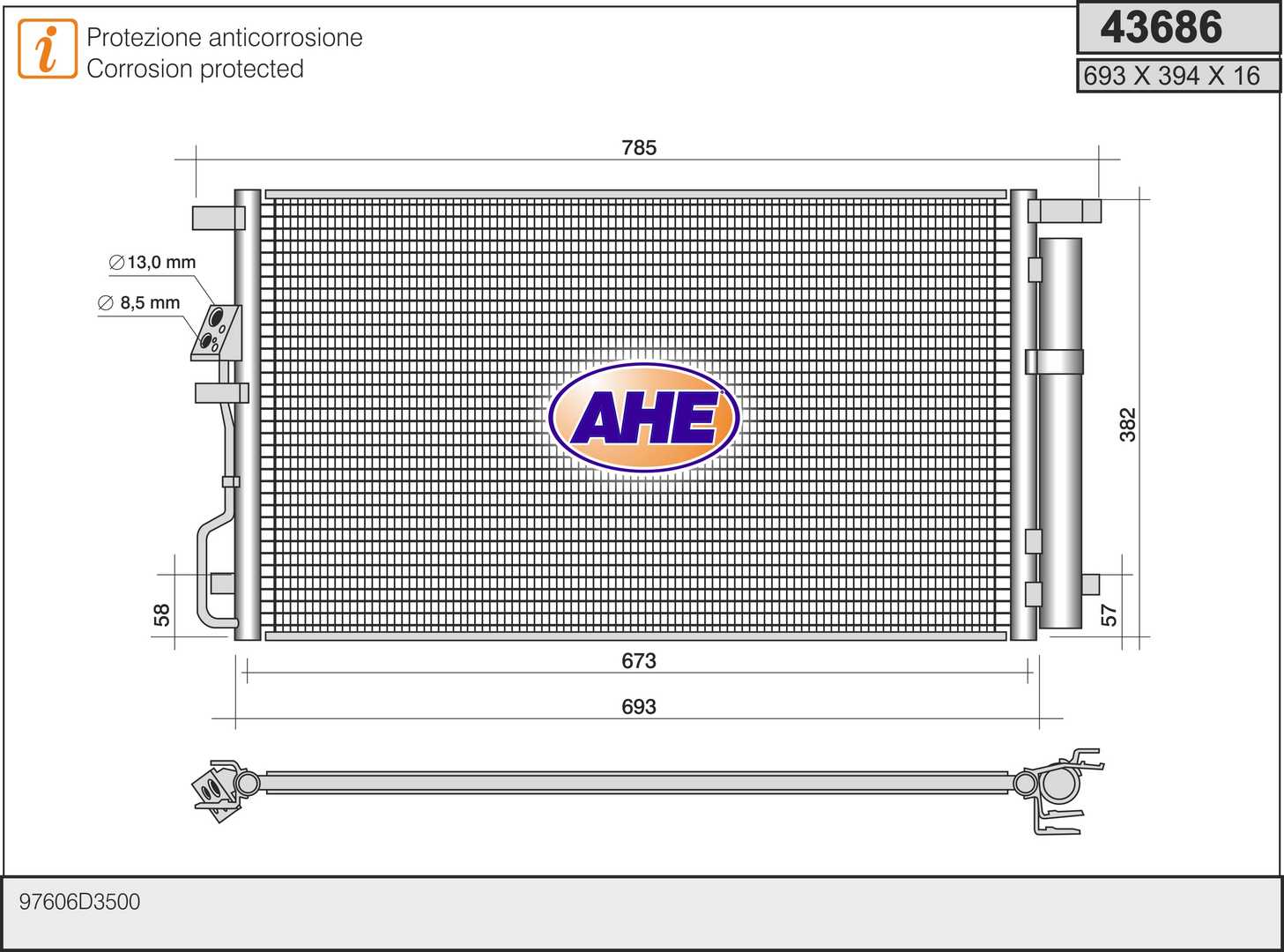 AHE 43686 Condensatore,...