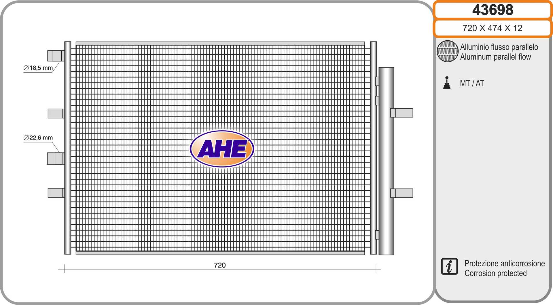AHE 43698 Condensatore,...
