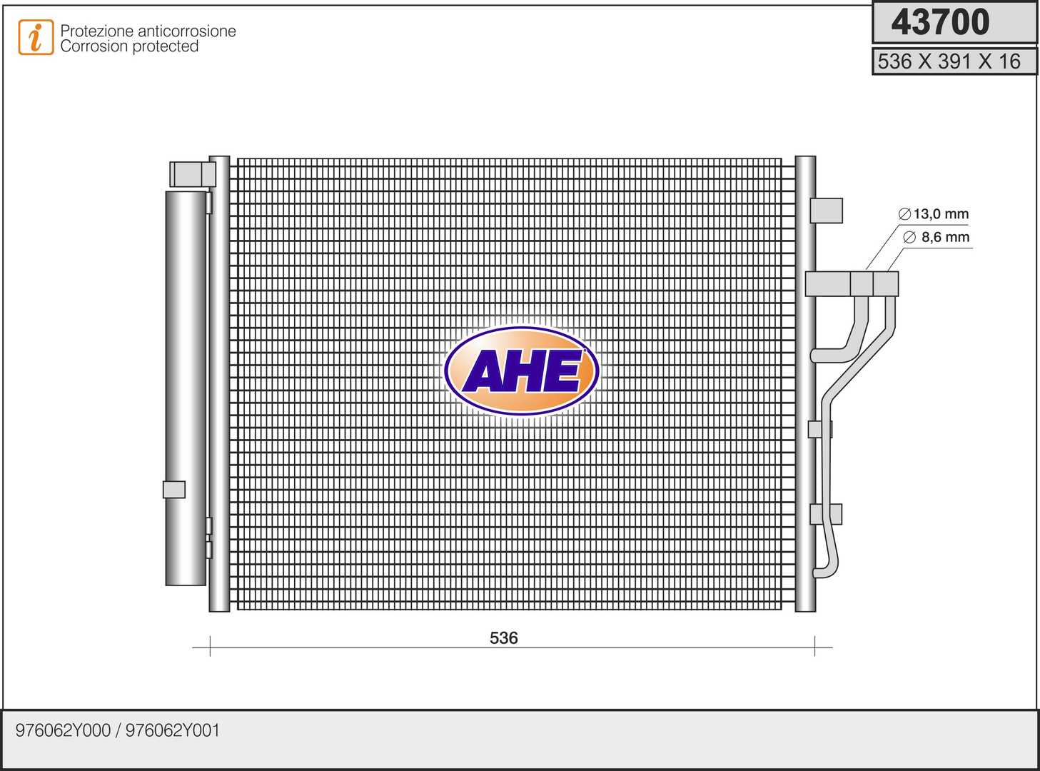 AHE 43700 Condensatore,...