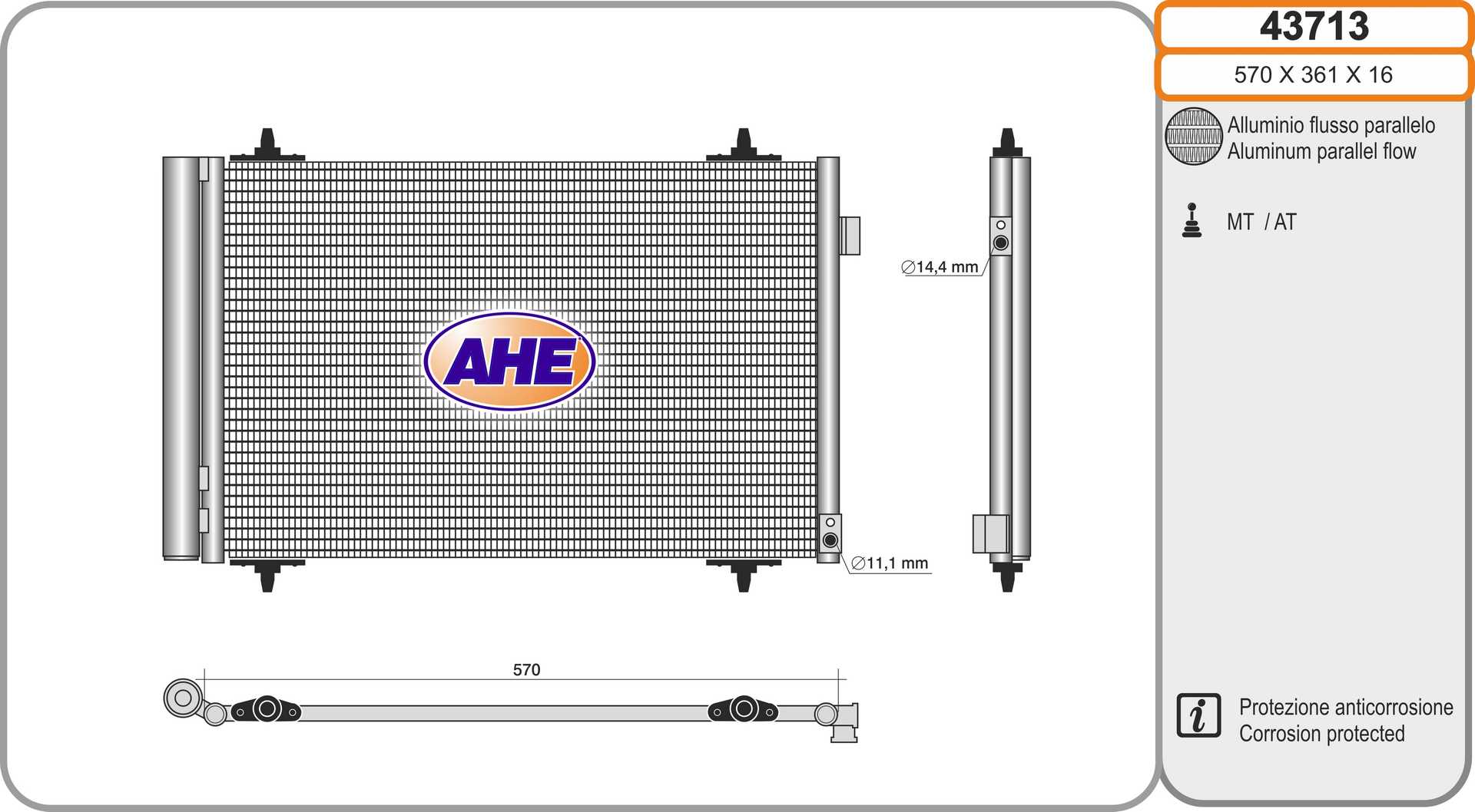 AHE 43713 Condensatore,...