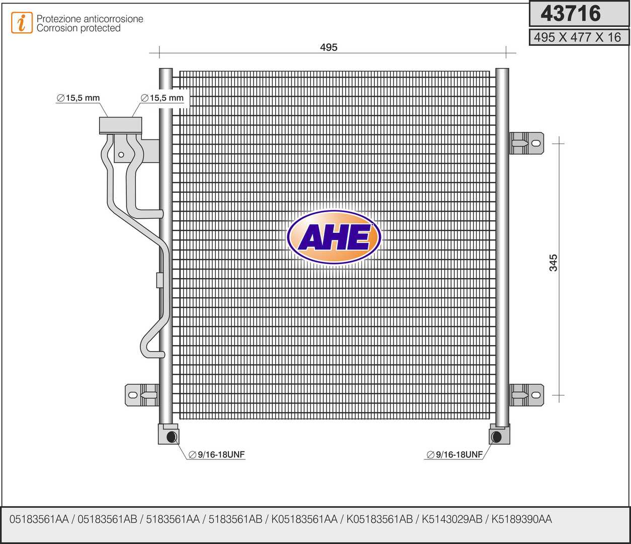 AHE 43716 Condensatore,...