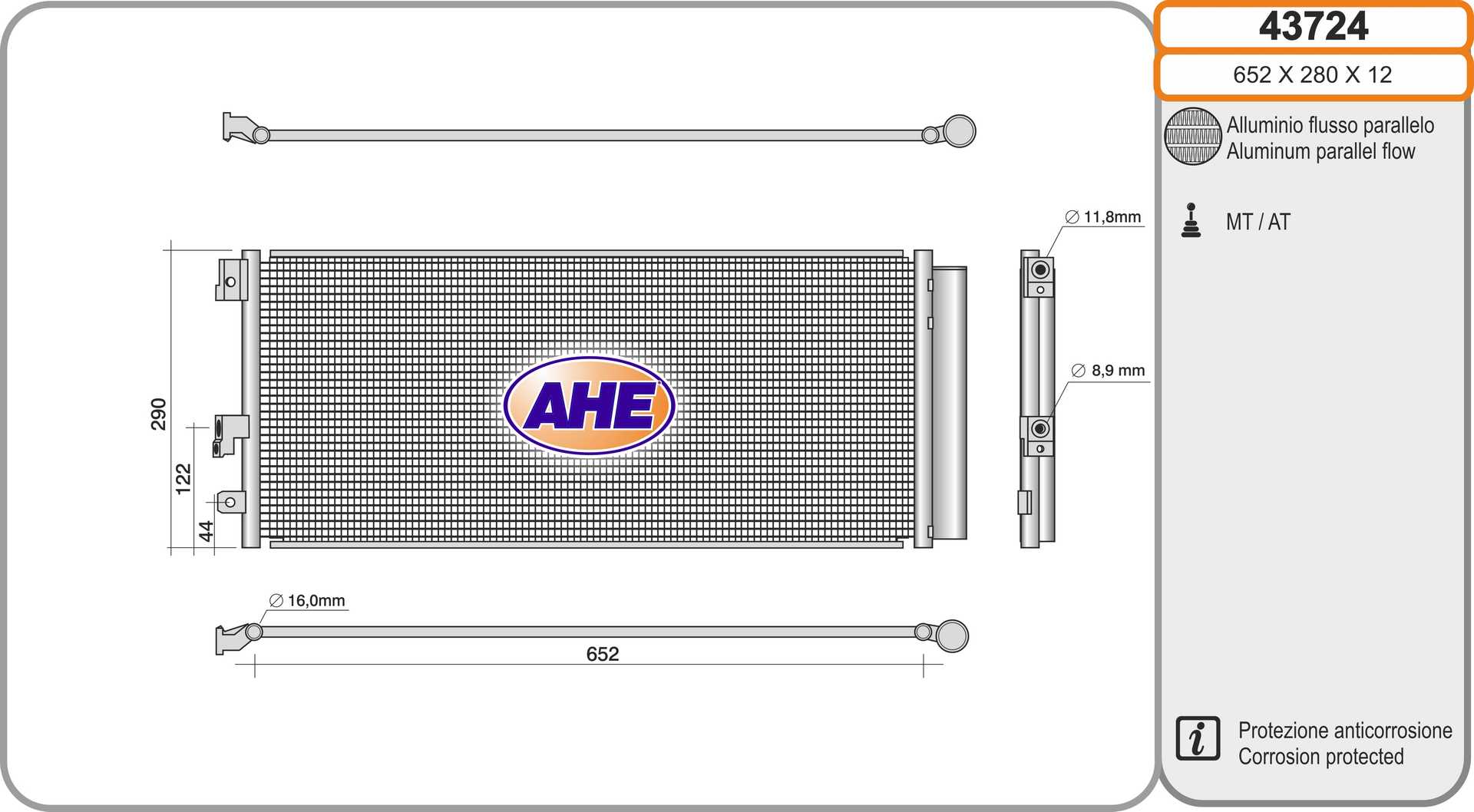 AHE 43724 Condensatore,...
