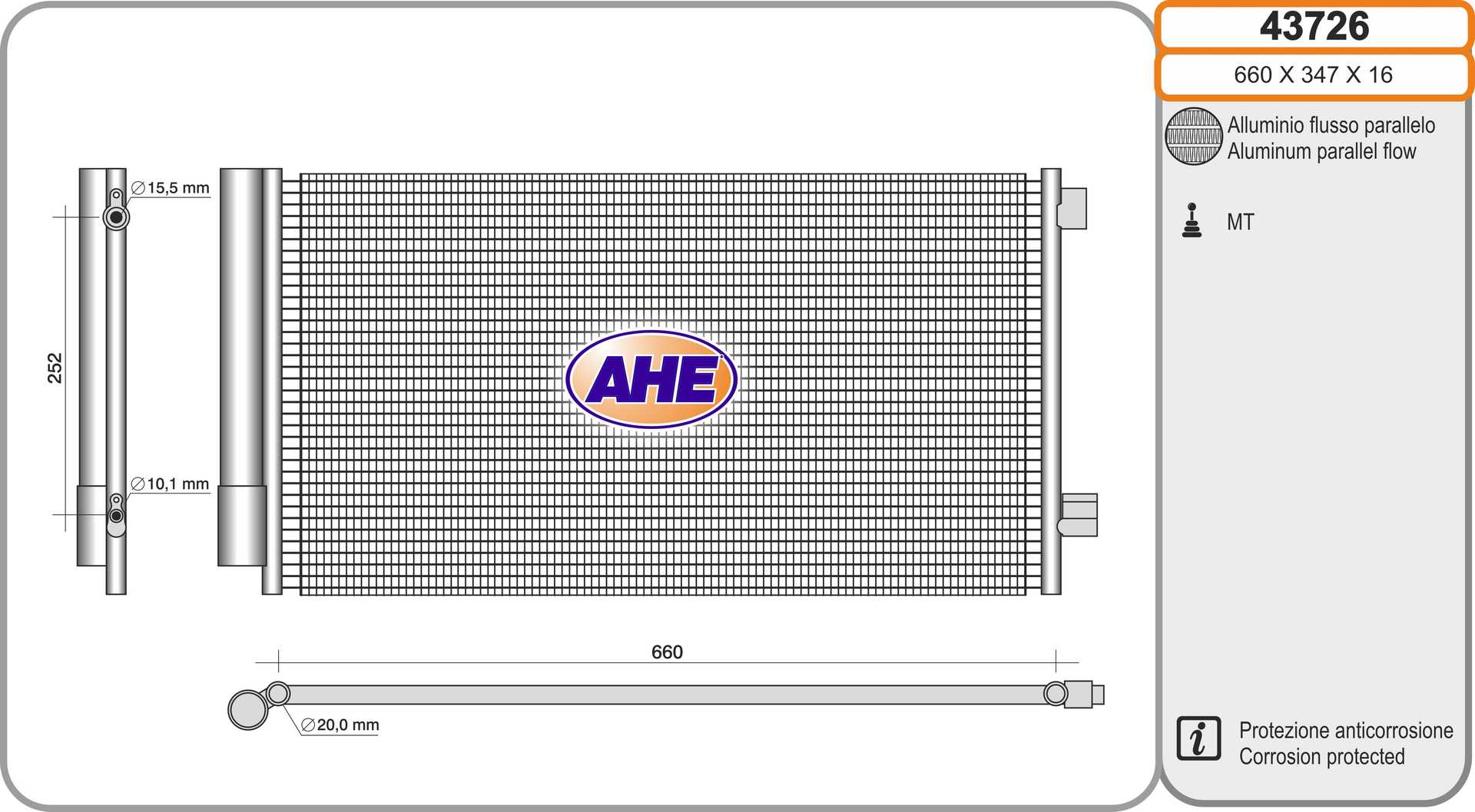 AHE 43726 Condensatore,...