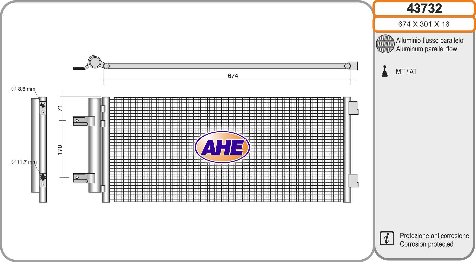 AHE 43732 Condensatore,...