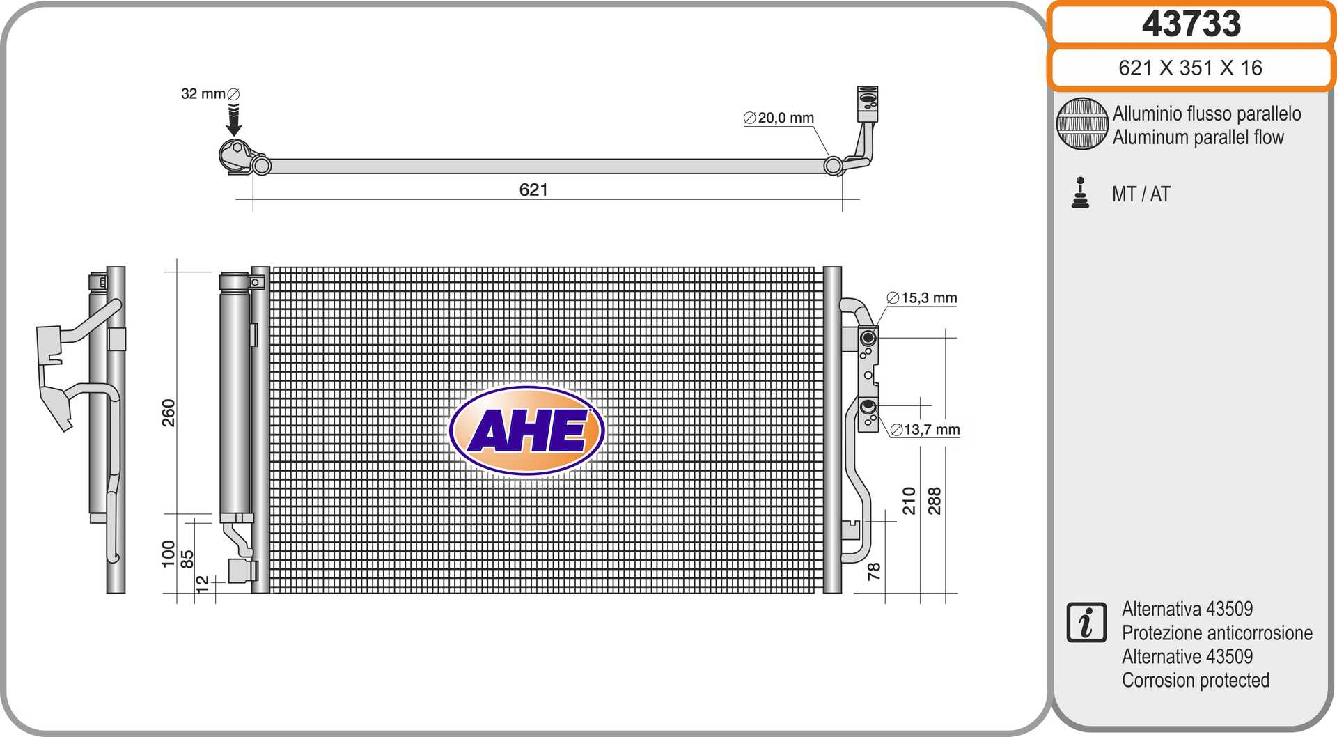 AHE 43733 Condensatore,...