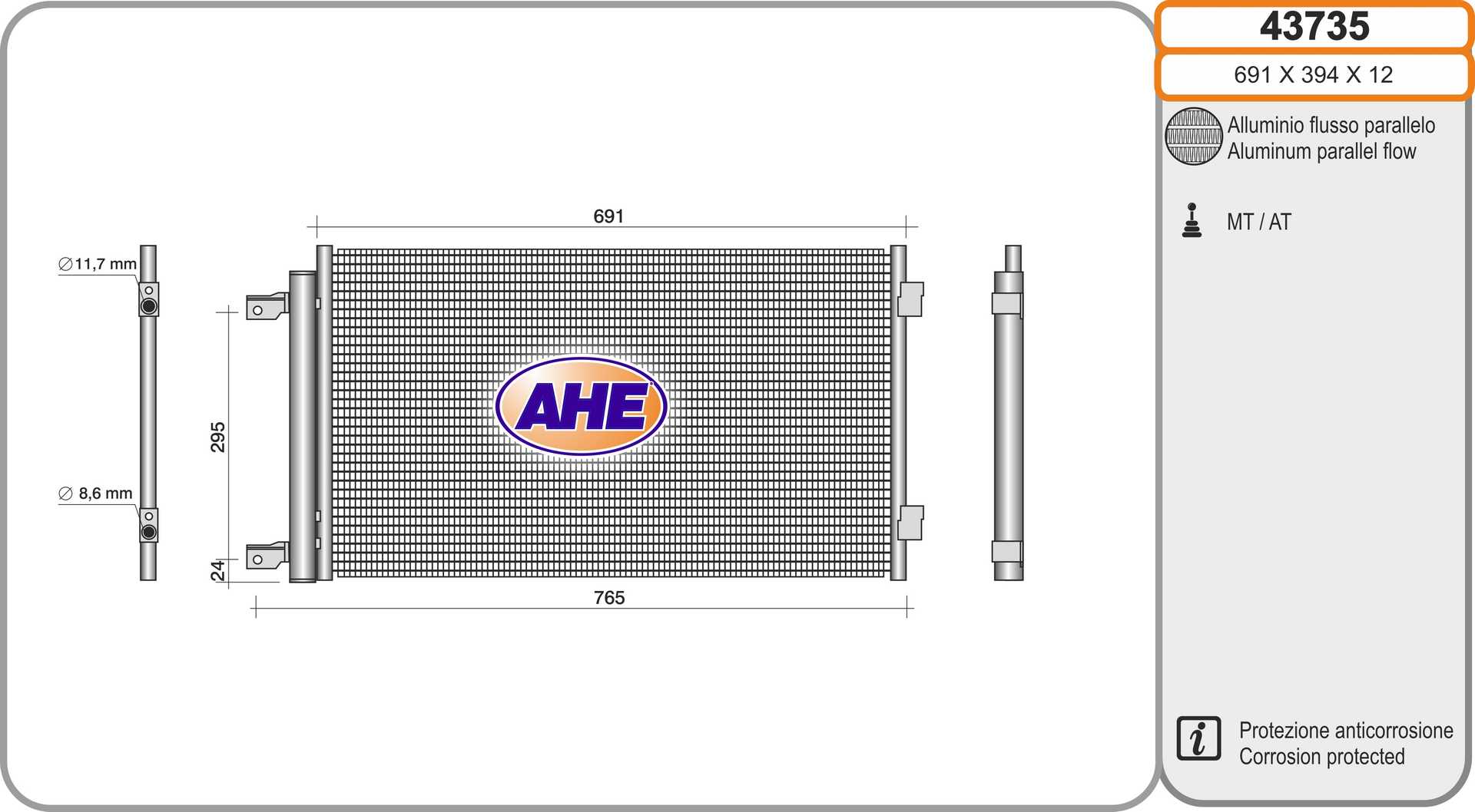 AHE 43735 Condensatore,...