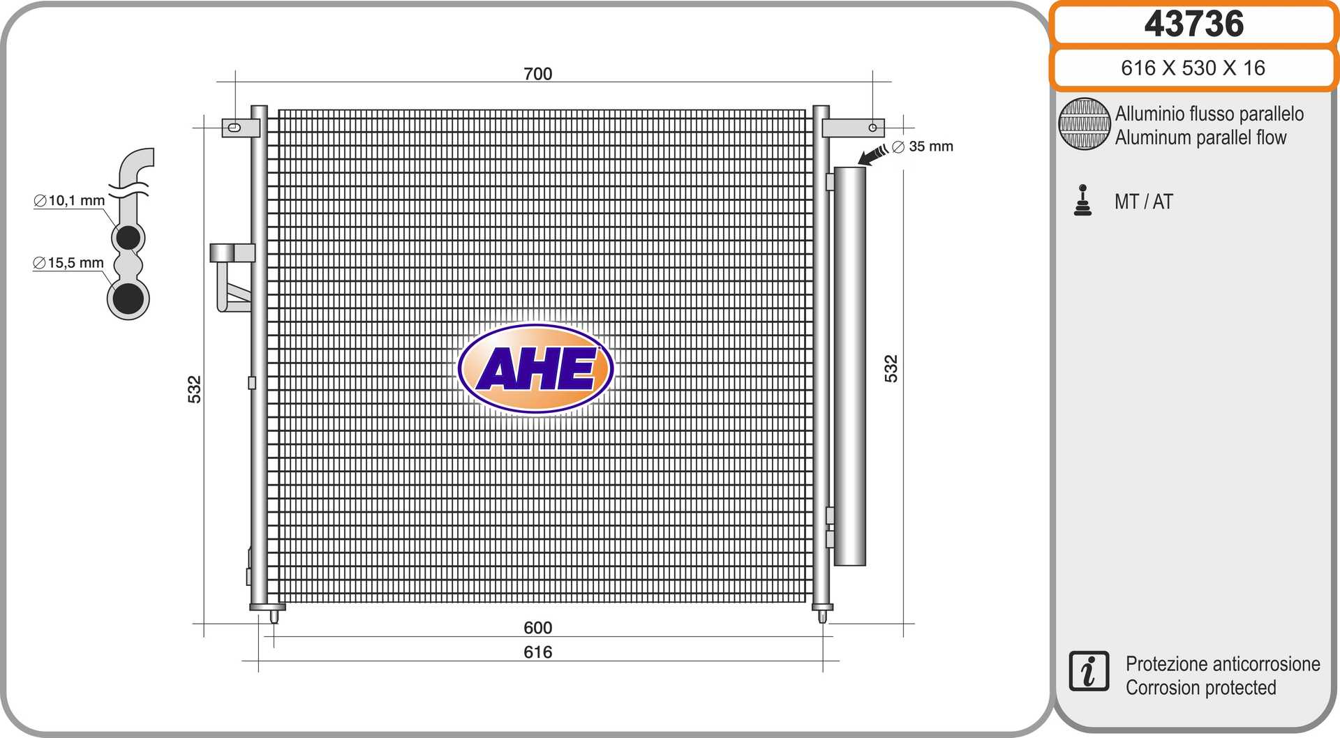 AHE 43736 Condensatore,...