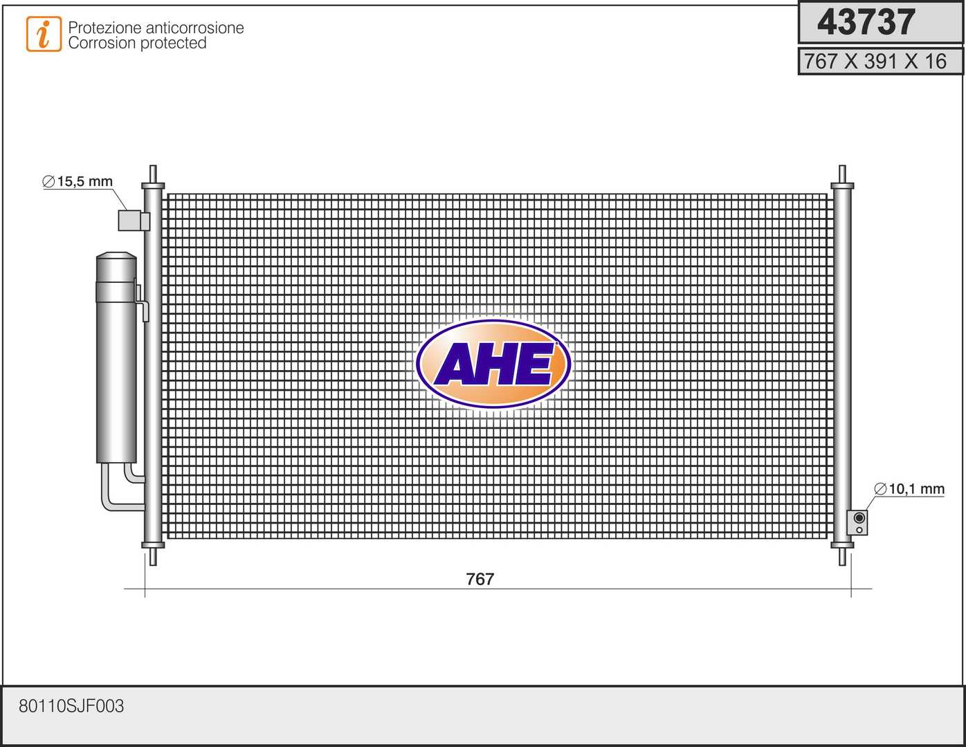 AHE 43737 Condensatore,...