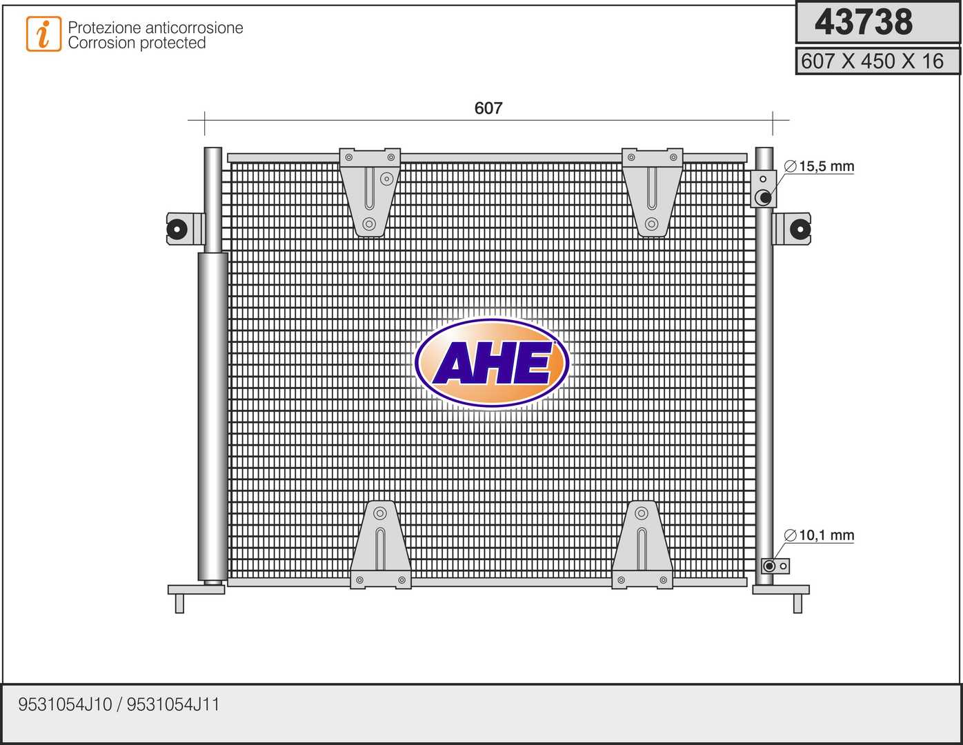 AHE 43738 Condensatore,...