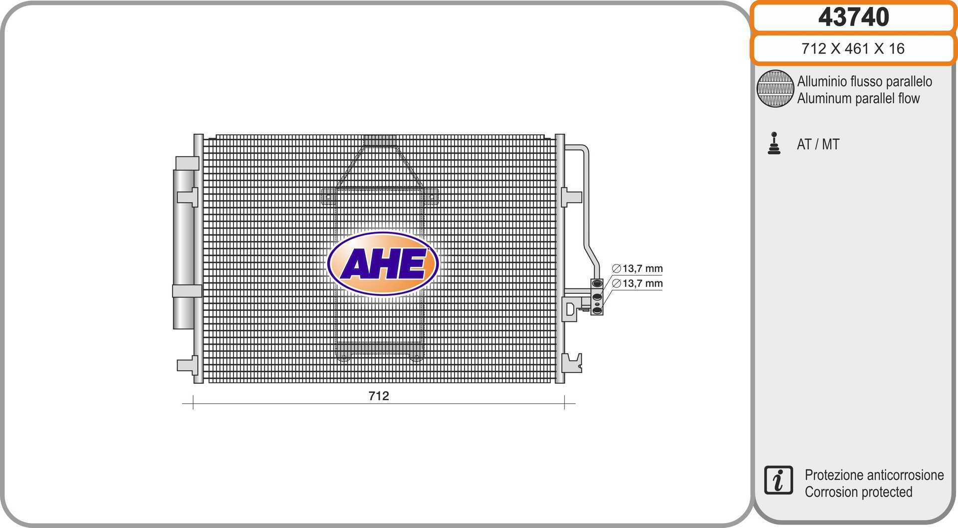AHE 43740 Condensatore,...