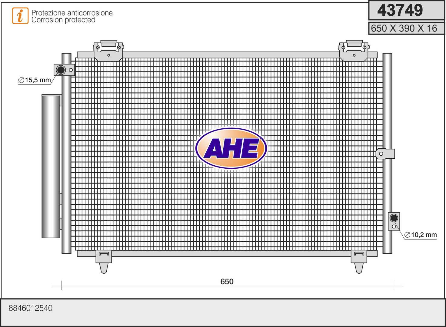 AHE 43749 Condensatore,...