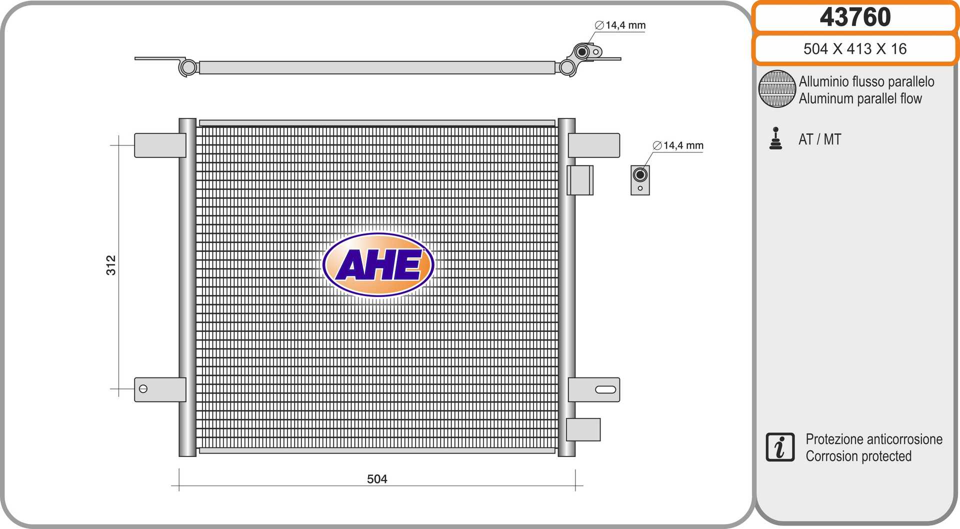 AHE 43760 Condensatore,...