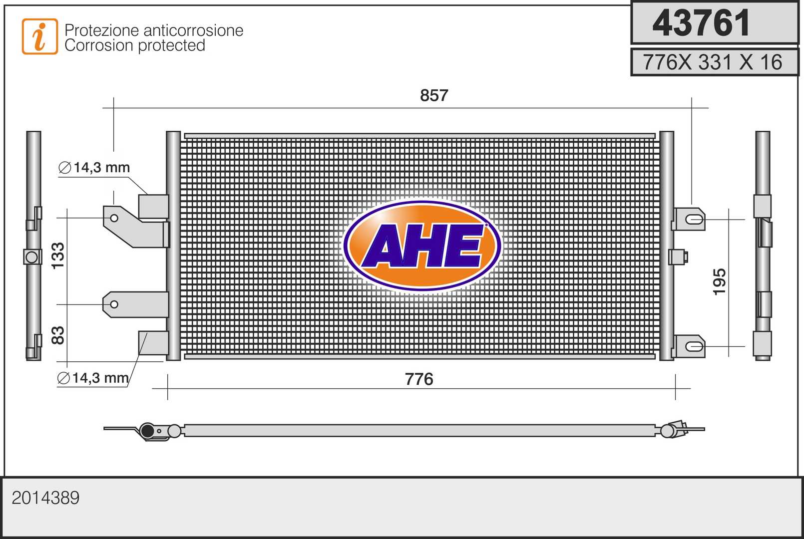 AHE 43761 Condensatore,...