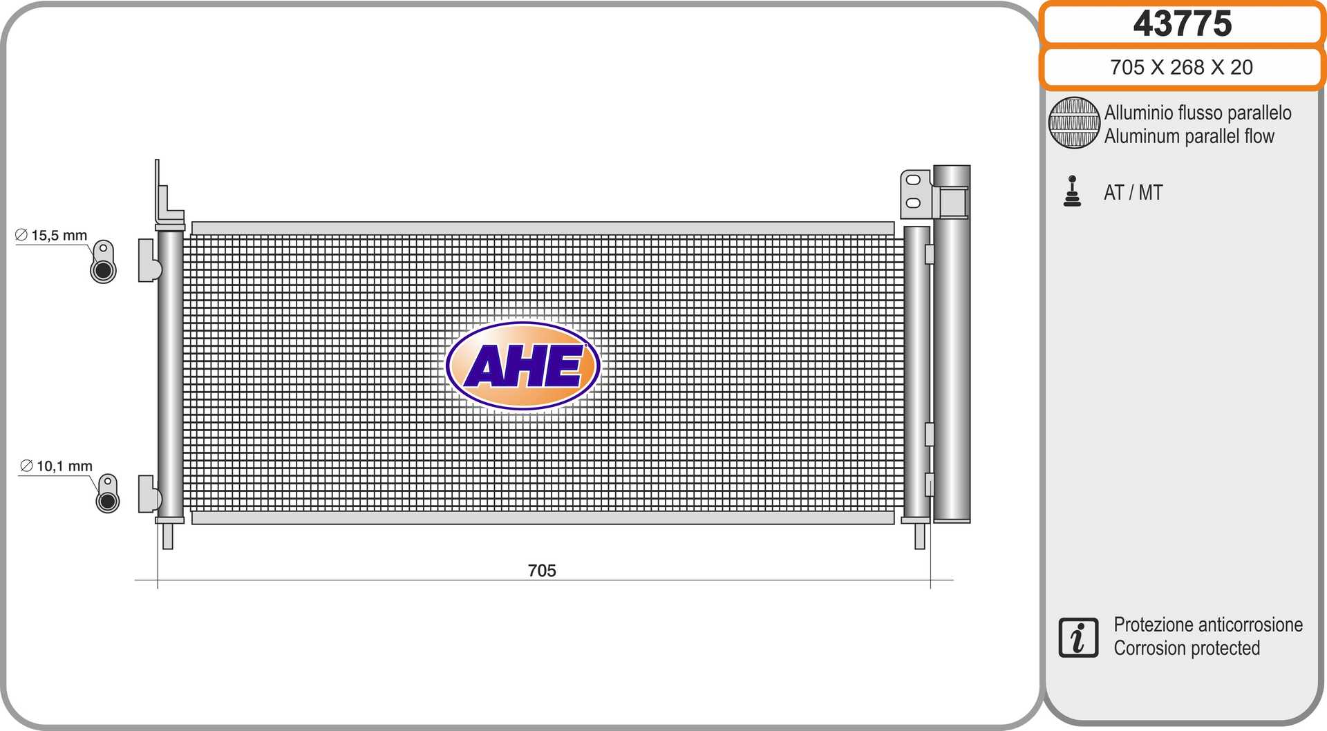 AHE 43775 Condensatore,...