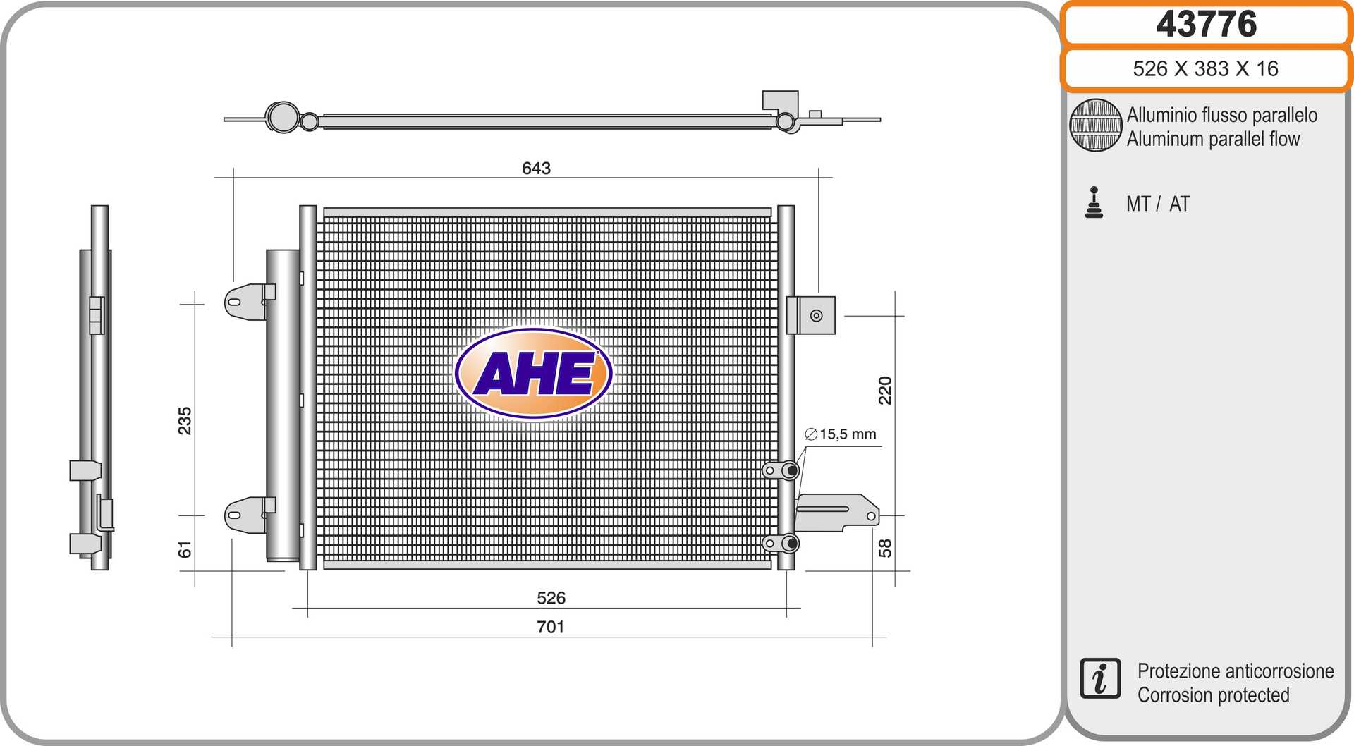 AHE 43776 Condensatore,...