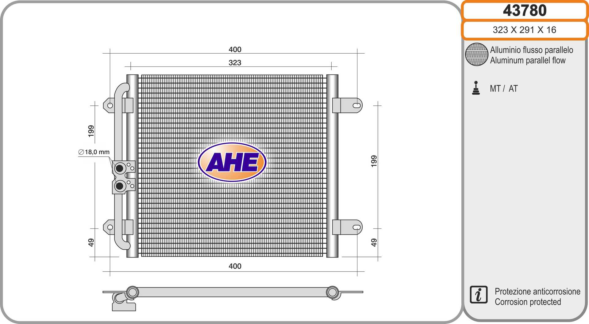 AHE 43780 Condensatore,...