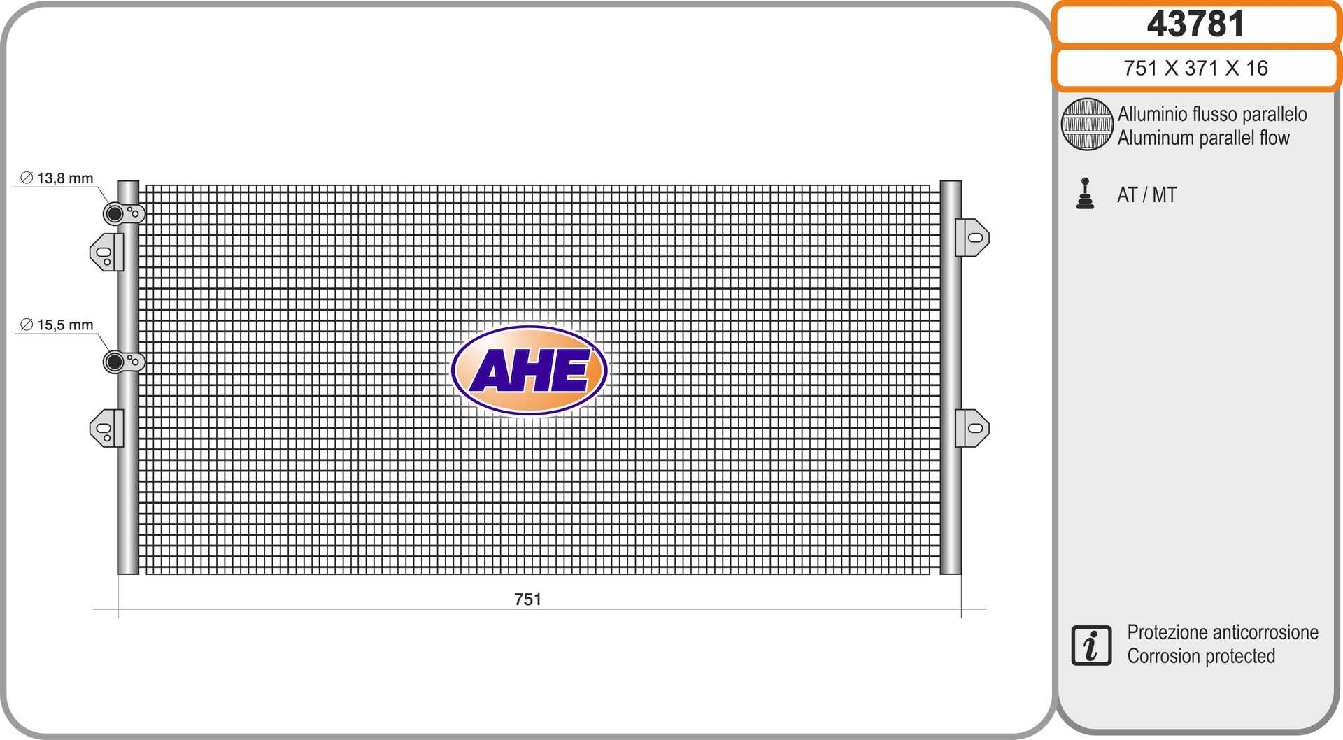 AHE 43781 Condensatore,...