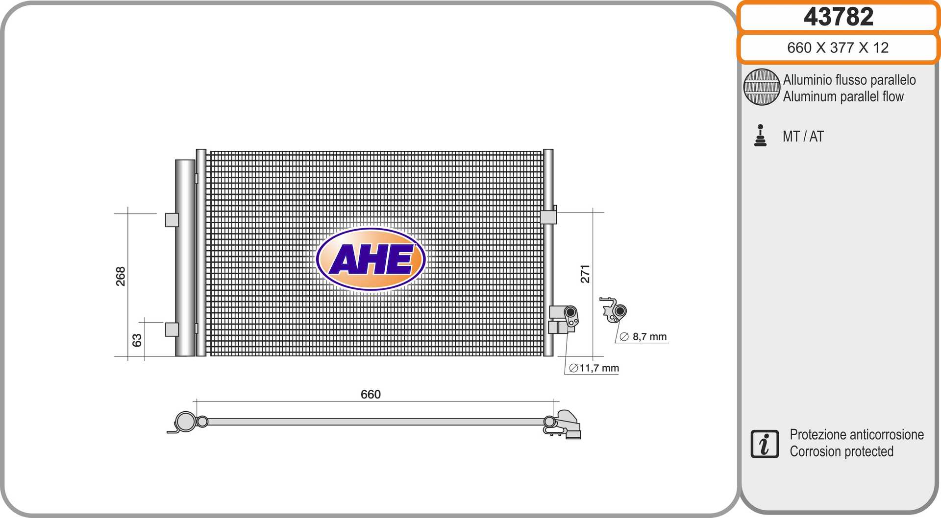AHE 43782 Condensatore,...