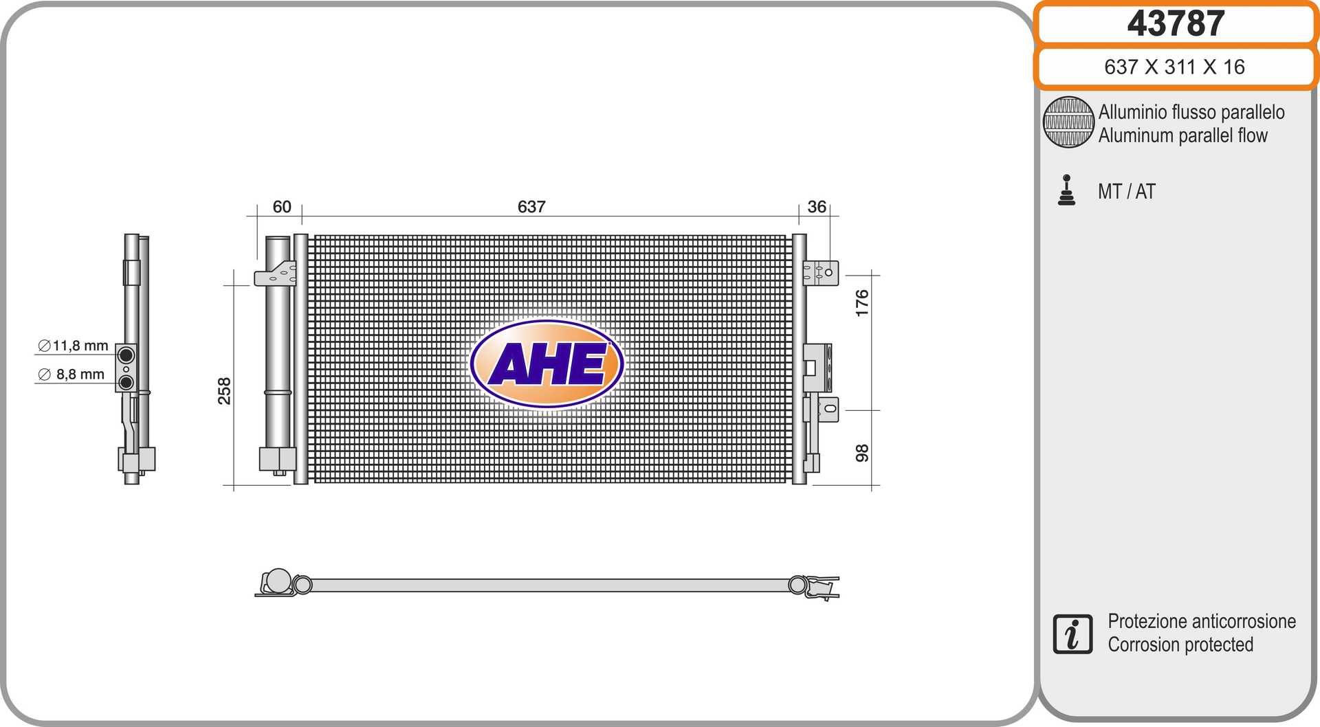 AHE 43787 Condensatore,...