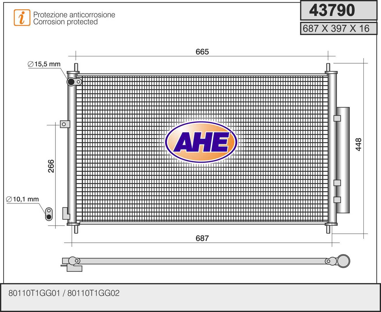AHE 43790 Condensatore,...