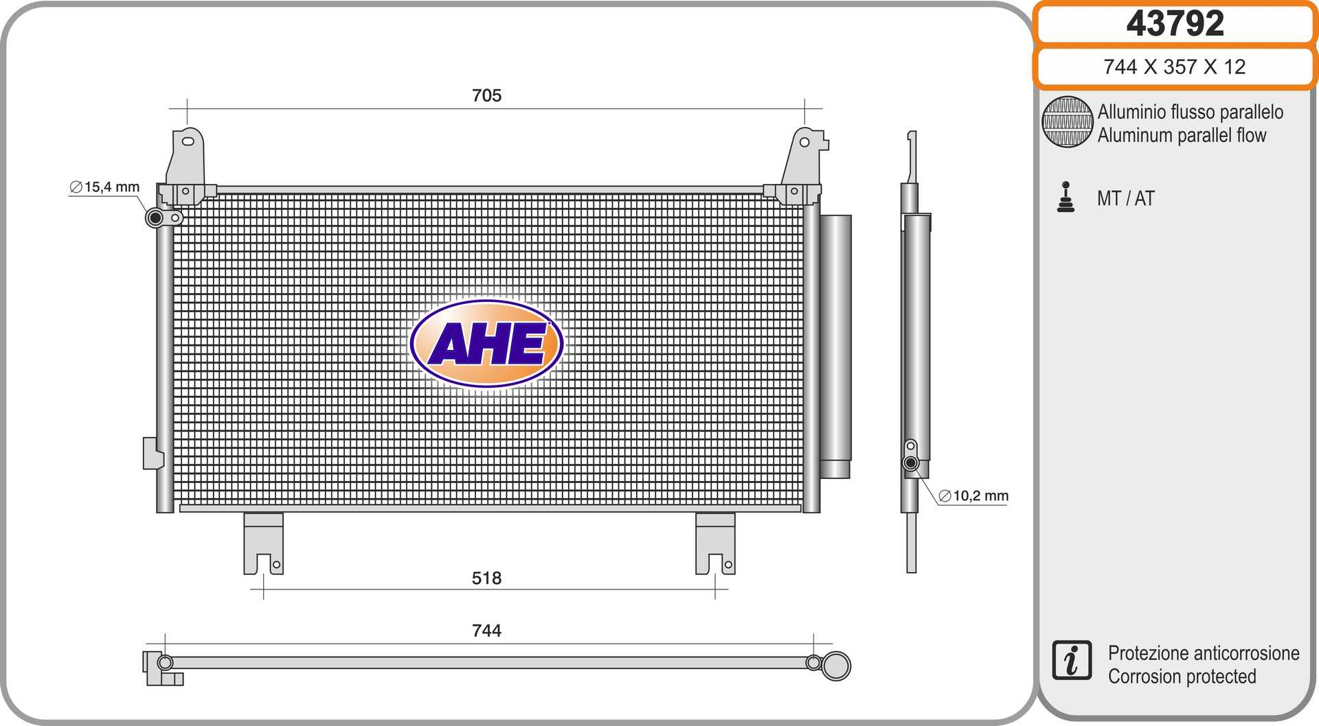 AHE 43792 Condensatore,...