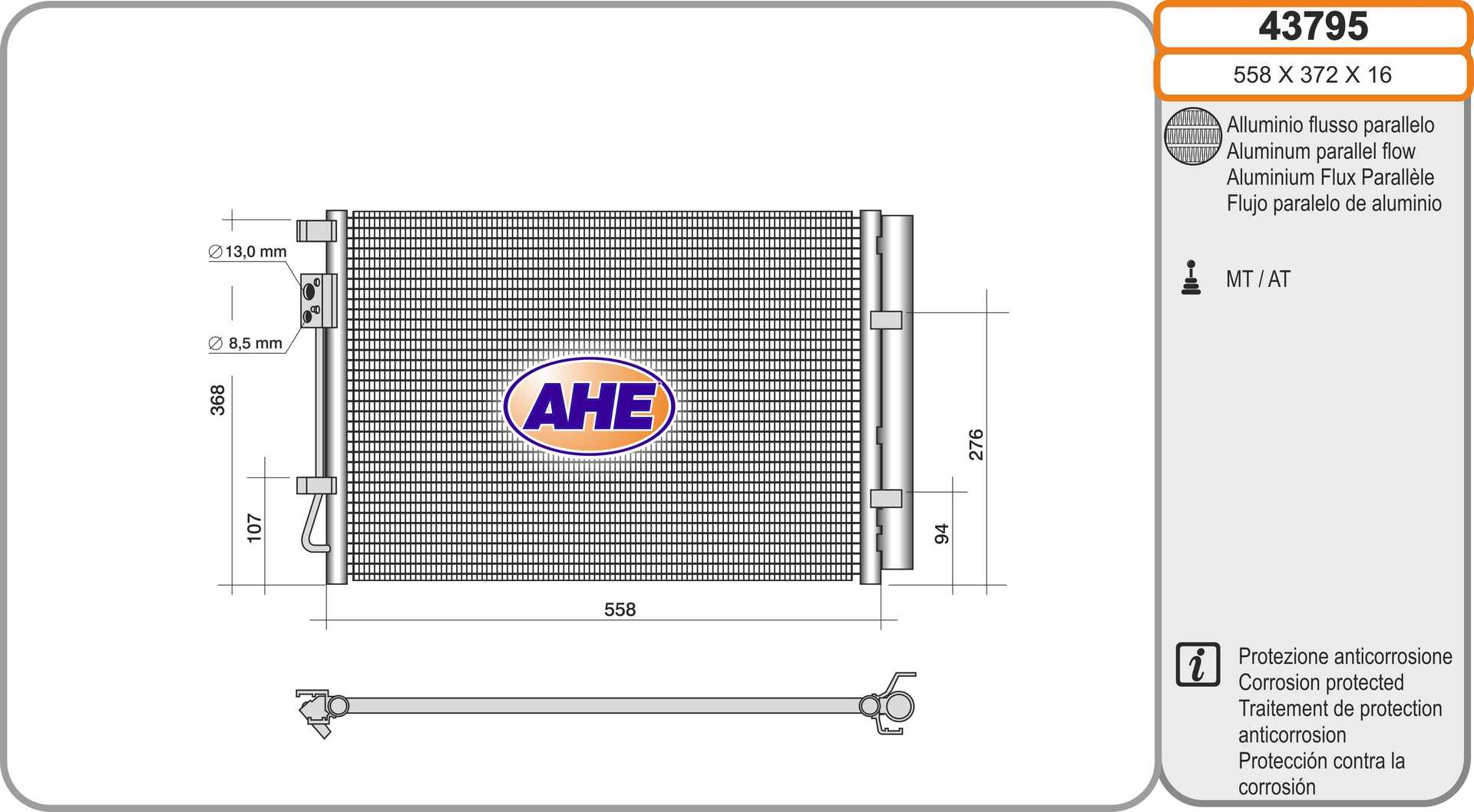 AHE 43795 Condensatore,...