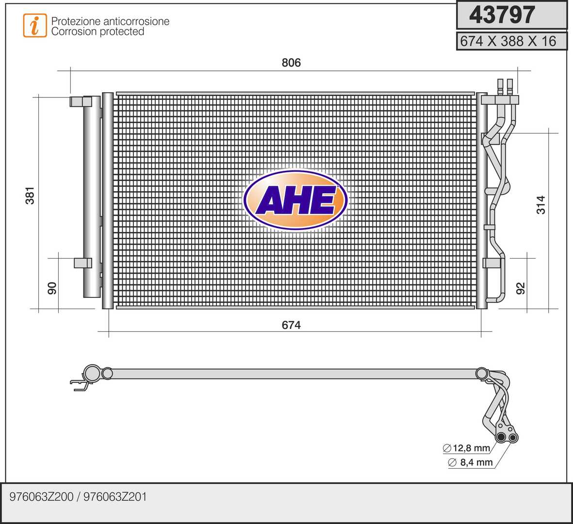 AHE 43797 Condensatore,...