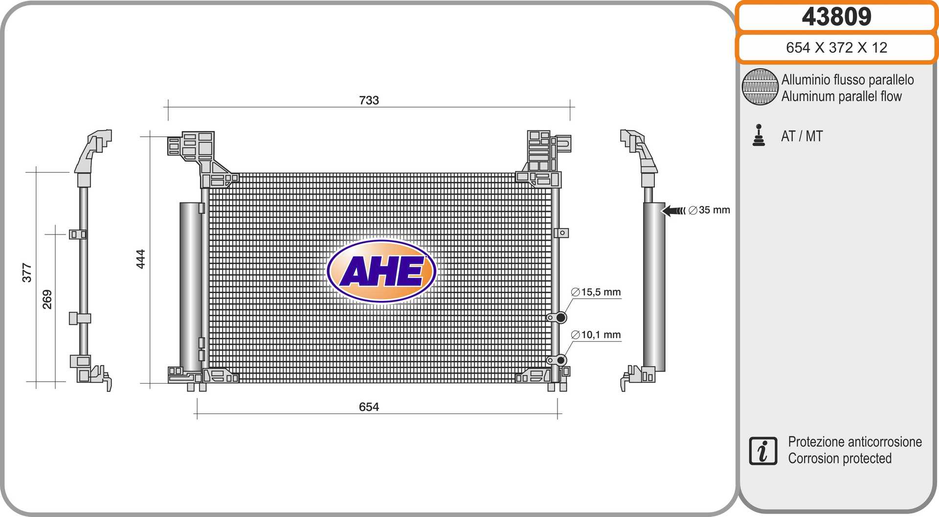 AHE 43809 Condensatore,...