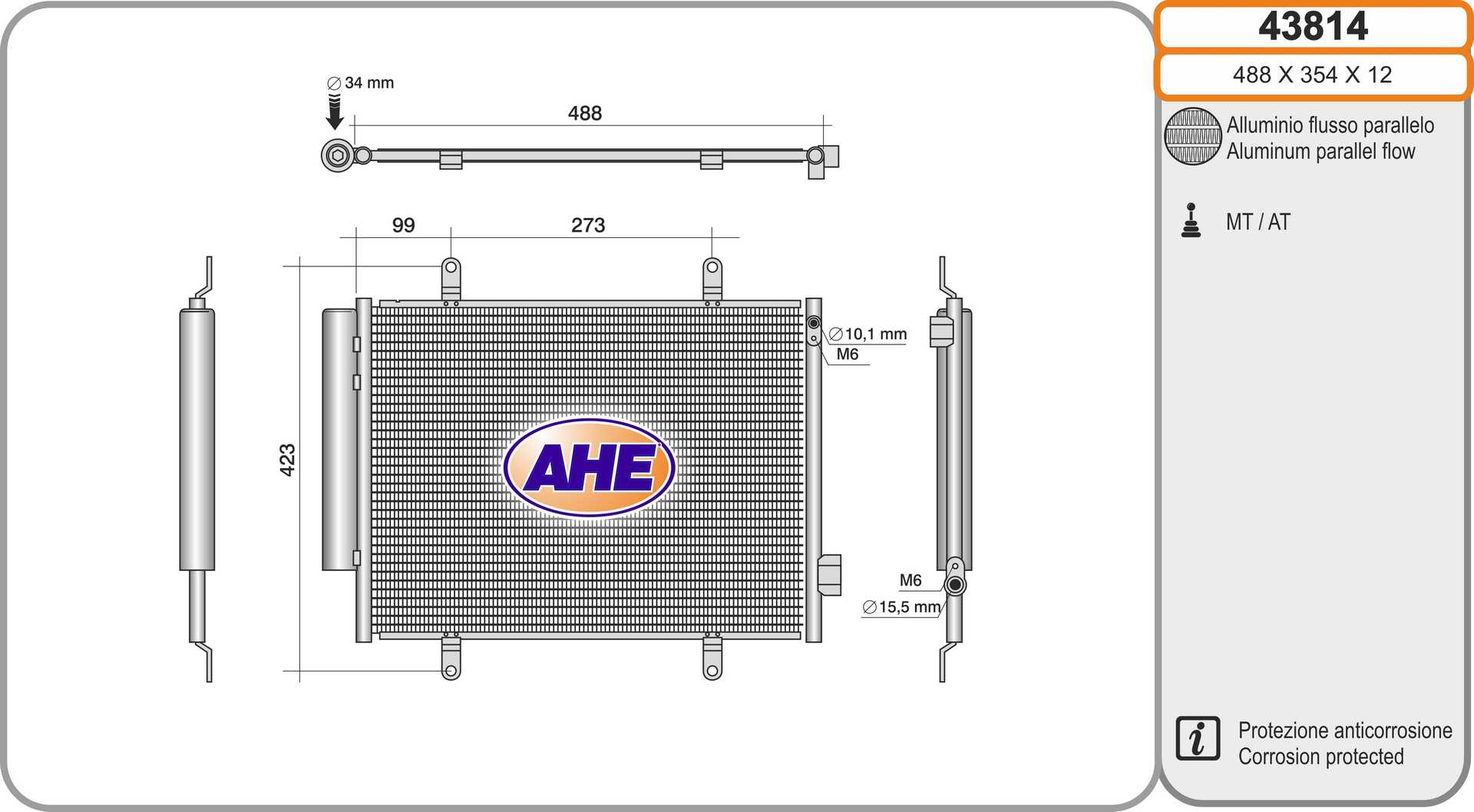 AHE 43814 Condensatore,...