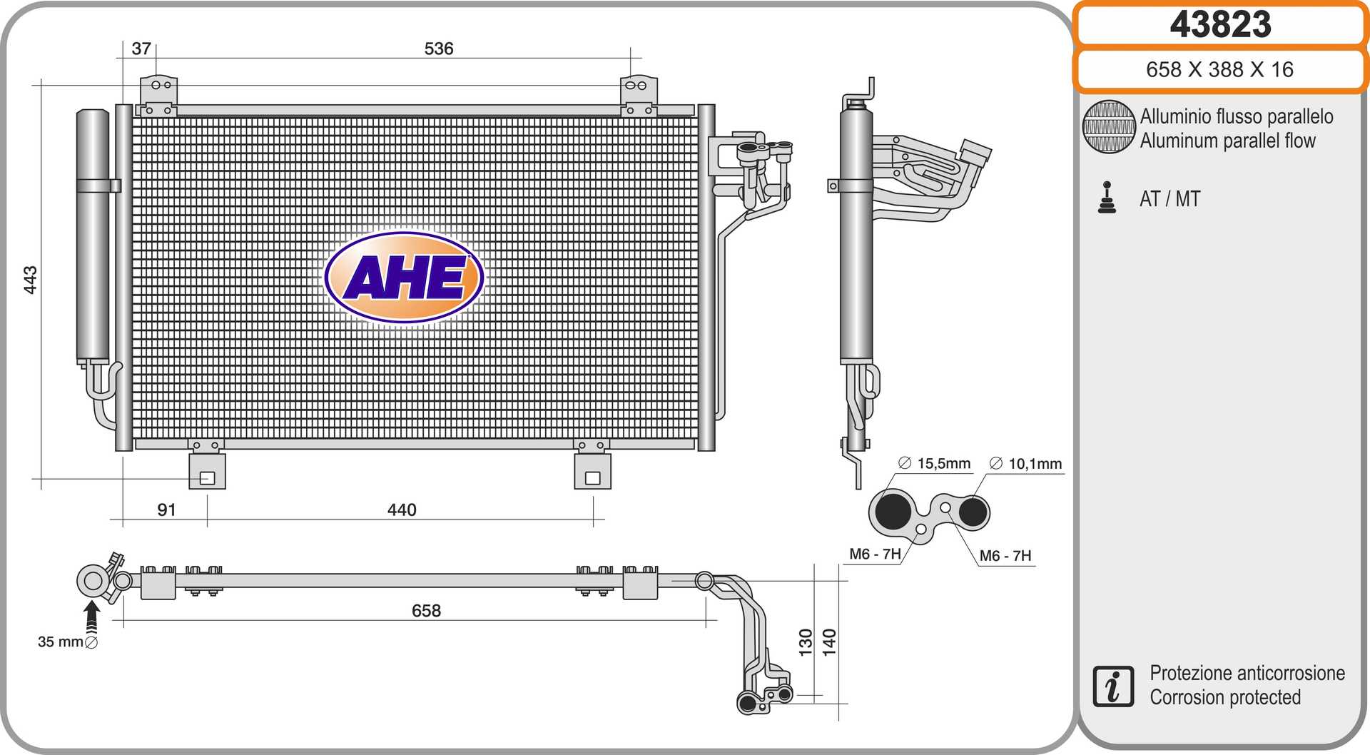 AHE 43823 Condensatore,...