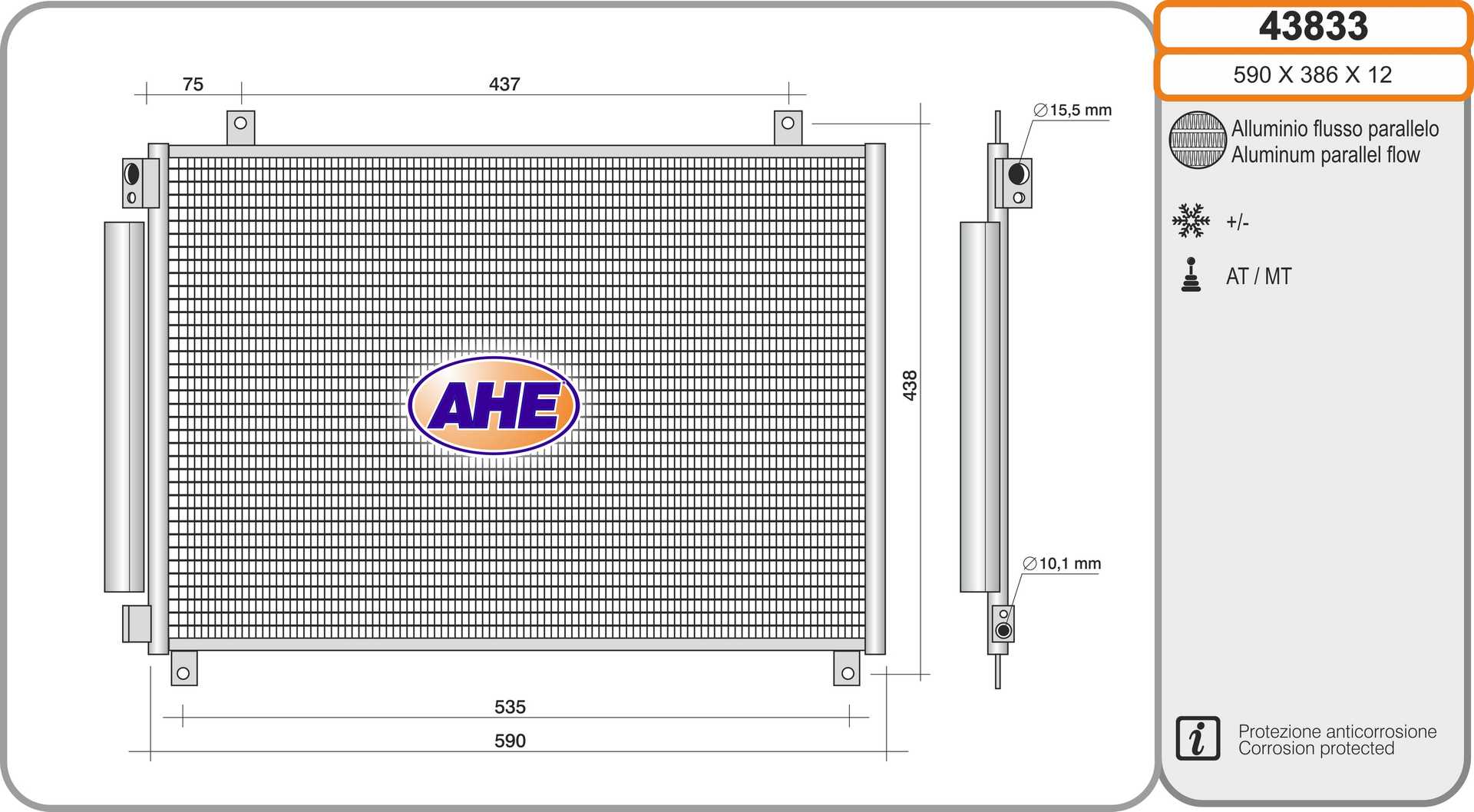 AHE 43833 Condensatore,...