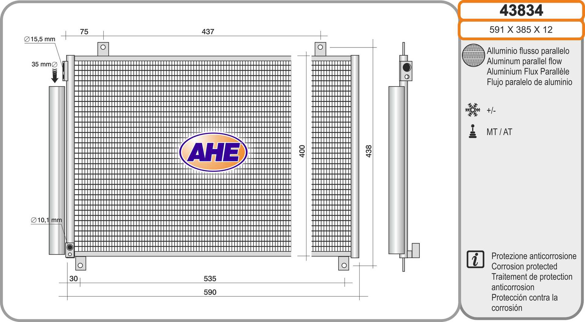 AHE 43834 Condensatore,...